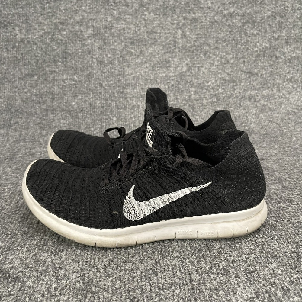 Nike Free RN Flyknit Shoes Women Sz 7.5 Black - Picture 5 of 12